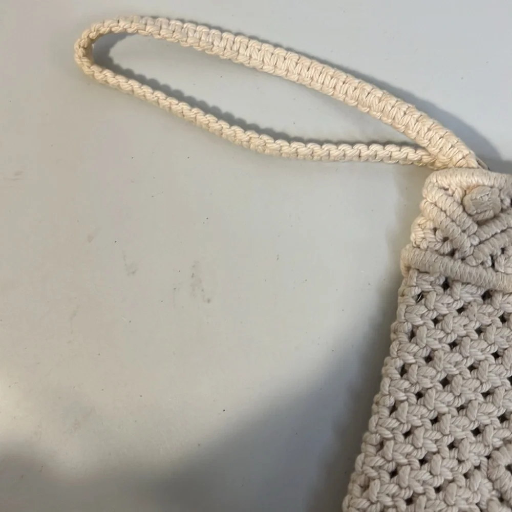 Macrame Clutch with Beading Arm Strap small size